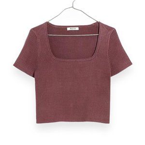 NWT Madewell Square Neck Crop Sweater Tee Size XS